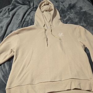 Cream Quarter-Zip Hoodie Sweatshirt